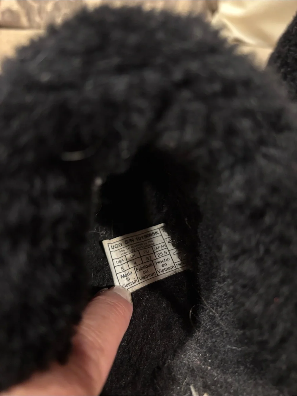 Ugg Kids Black Shearling-Lined Slip-On Shoes